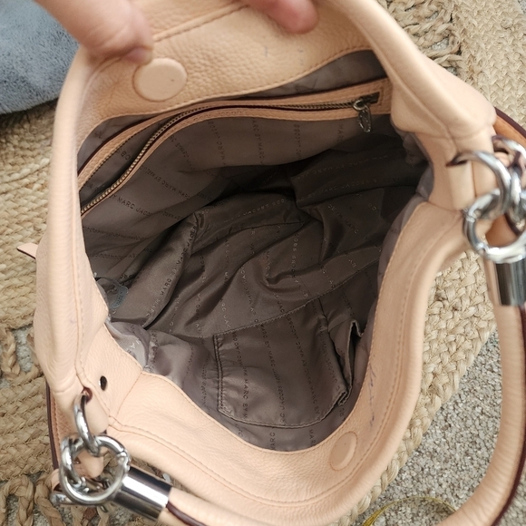 Marc Jacobs Covertible Hobo Tropical Peach Cow Leather Shoulder Bag Large - Picture 11 of 15